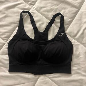 Gymshark Black Racerback Sports Bra Moisture-Wicking